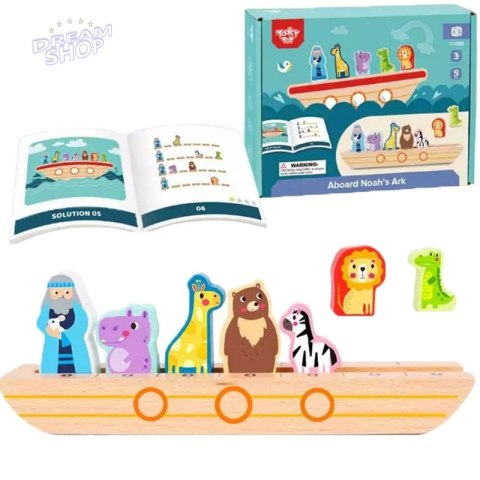 Tooky Toy Drewniana Arka Noego + Książeczka z Zagadkami Tooky Toy Drewniana Arka Noego + Książeczka z Zagadkami