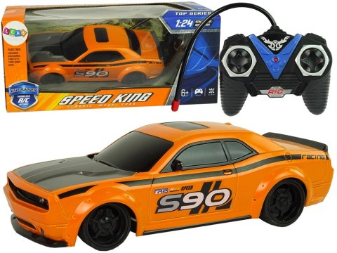 Zdalnie Sterowane Auto Sportowe 1:24 Wyścigi Pomarańczowe 27 Mhz Pilot