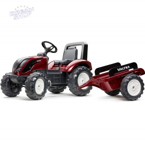 FALK Traktorek Czerwony Valtra S4 na Pedały z Przyczepką od 3 Lat FALK Traktorek Czerwony Valtra S4 na Pedały z Przyczepką od 3 Lat