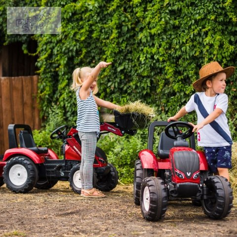FALK Traktorek Czerwony Valtra S4 na Pedały z Przyczepką od 3 Lat FALK Traktorek Czerwony Valtra S4 na Pedały z Przyczepką od 3 Lat