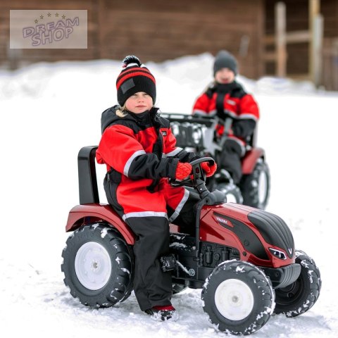 FALK Traktorek Czerwony Valtra S4 na Pedały z Przyczepką od 3 Lat FALK Traktorek Czerwony Valtra S4 na Pedały z Przyczepką od 3 Lat