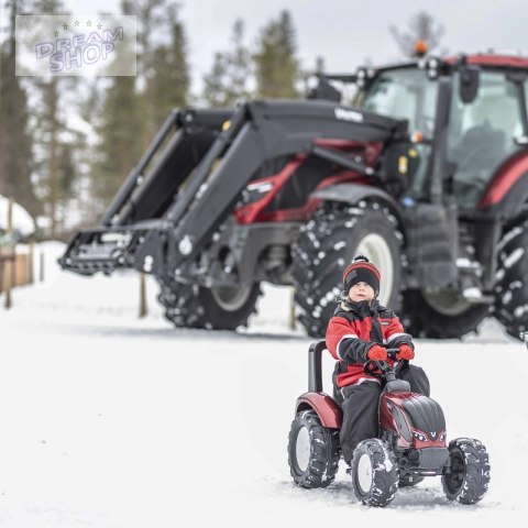 FALK Traktorek Czerwony Valtra S4 na Pedały z Przyczepką od 3 Lat FALK Traktorek Czerwony Valtra S4 na Pedały z Przyczepką od 3 Lat