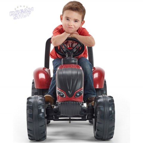 FALK Traktorek Czerwony Valtra S4 na Pedały z Przyczepką od 3 Lat FALK Traktorek Czerwony Valtra S4 na Pedały z Przyczepką od 3 Lat