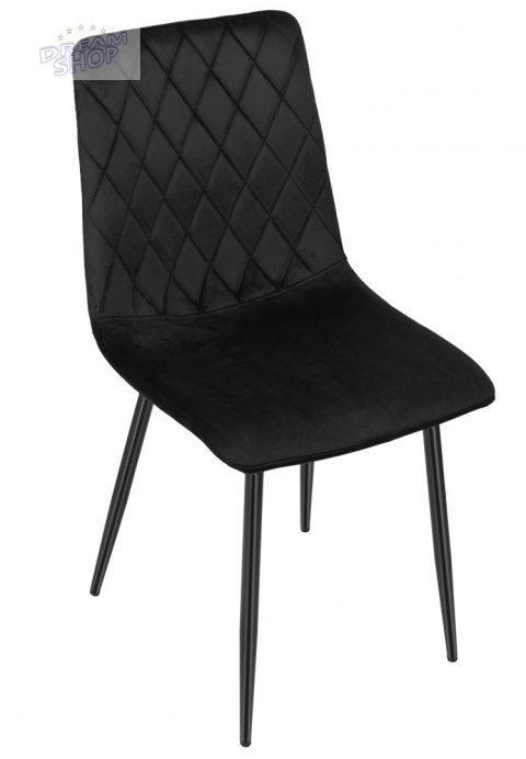 Krzesło aksamitne DEXTER czarne velvet Krzesło aksamitne DEXTER czarne velvet