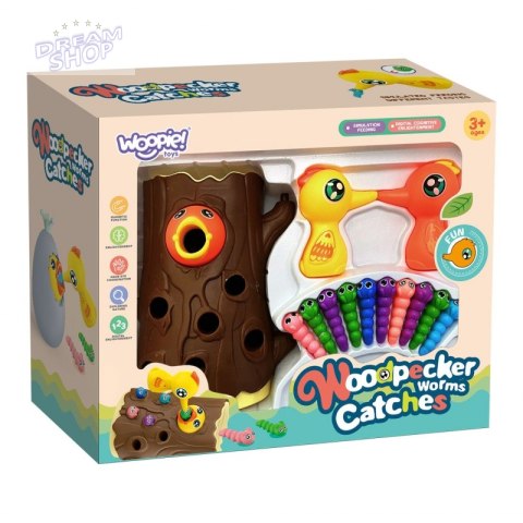 WOOPIE Magnetyczna Gra Zręcznościowa Złap Robaczka 2 Dzięcioły + 10 Robaczków WOOPIE Magnetyczna Gra Zręcznościowa Złap Robaczka 2 Dzięcioły + 10 Robaczków