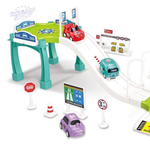 WOOPIE Tor Parking Garaż Samochodowy Zestaw Stacja Paliw Znaki Drogowe + 3 Auta WOOPIE Tor Parking Garaż Samochodowy Zestaw Stacja Paliw Znaki Drogowe + 3 Auta