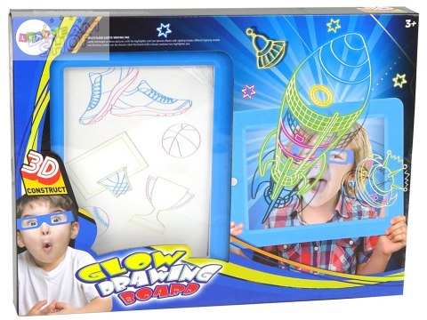 Magiczna Podświetlana Tablica 3D Okulary Niebieska