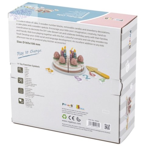 VIGA PolarB Drewniane Ciasto Tort Urodzinowy do Krojenia VIGA PolarB Drewniane Ciasto Tort Urodzinowy do Krojenia