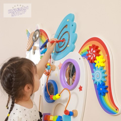Viga Drewniana Tablica Sensoryczna Manipulacyjna Jednorożec Certyfikat FSC Viga Drewniana Tablica Sensoryczna Manipulacyjna Jednorożec Certyfikat FSC