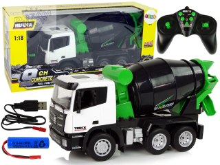 Betoniarka Zdalnie Sterowana 1:18 Czarna Huina 2,4G Obrotowa Gruszka