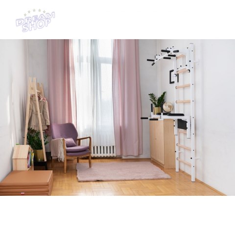Drabinka gimnastyczna drewniano metalowa z drążkiem i akcesoriami BenchK 232W Drabinka gimnastyczna drewniano metalowa z drążkiem i akcesoriami BenchK 232W