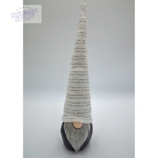 Skrzat z długą białą czapką 10x9x42CM i świecącym noskiem LED