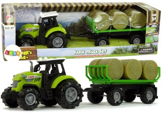 Traktor z Przyczepka Bale Siana Dźwięk Zielony