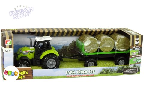 Traktor z Przyczepka Bale Siana Dźwięk Zielony Traktor z Przyczepka Bale Siana Dźwięk Zielony