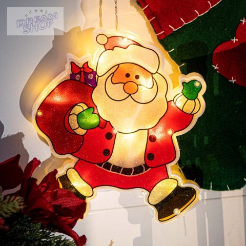 Lampki LED wisząca dekoracja świąteczna mikołaj z prezentami Lampki LED wisząca dekoracja świąteczna mikołaj z prezentami