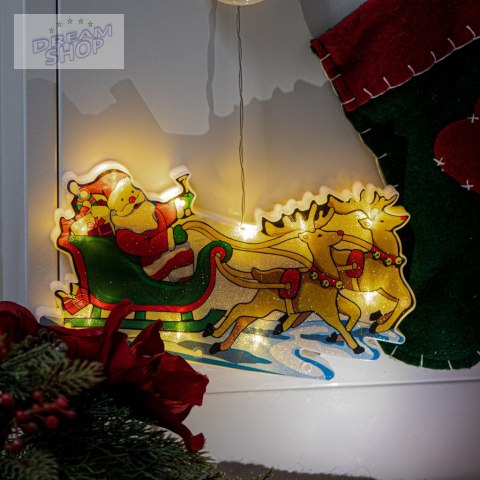 Lampki LED wisząca dekoracja świąteczna sanie mikołaja Lampki LED wisząca dekoracja świąteczna sanie mikołaja