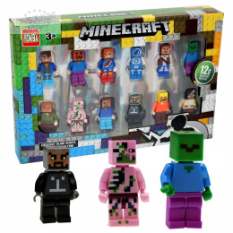 MINECRAFT Zestaw 12 FIGUREK klocki Figurki