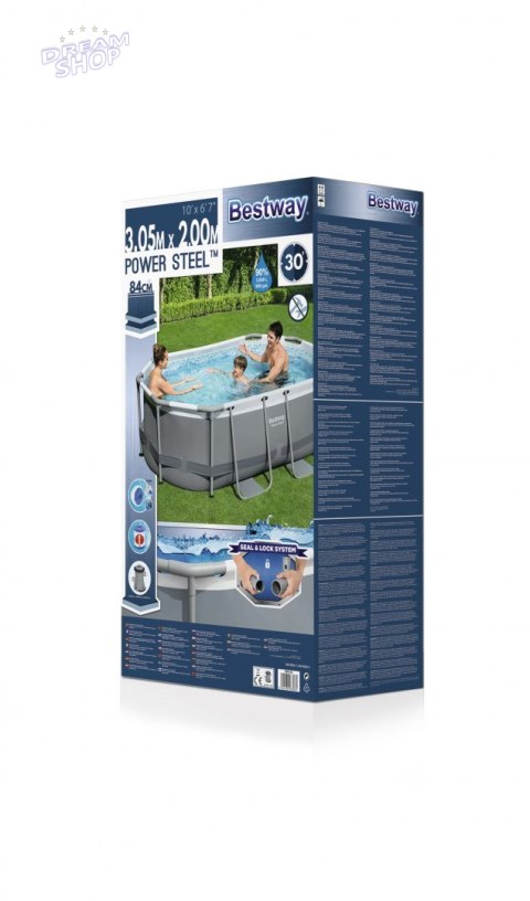 Basen Stelażowy 10 FT 305 x 200 x 84 cm Power Steel BESTW Basen Stelażowy 10 FT 305 x 200 x 84 cm Power Steel BESTW