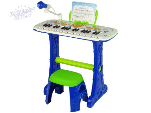 Elektryczne Pianino Keyboard Dla Dzieci Niebieskie Nuty USB