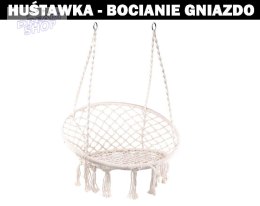 Huśtawka fotel bocianie gniazdo z oparciem ecru 80cm XL