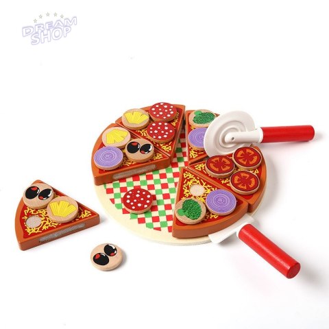 Pizza drewniany zestaw do zabawy z akcesoriami Pizza drewniany zestaw do zabawy z akcesoriami