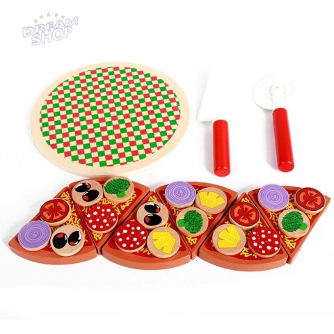 Pizza drewniany zestaw do zabawy z akcesoriami Pizza drewniany zestaw do zabawy z akcesoriami