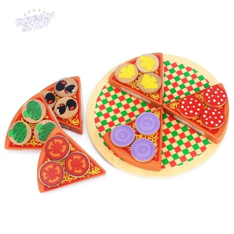 Pizza drewniany zestaw do zabawy z akcesoriami Pizza drewniany zestaw do zabawy z akcesoriami