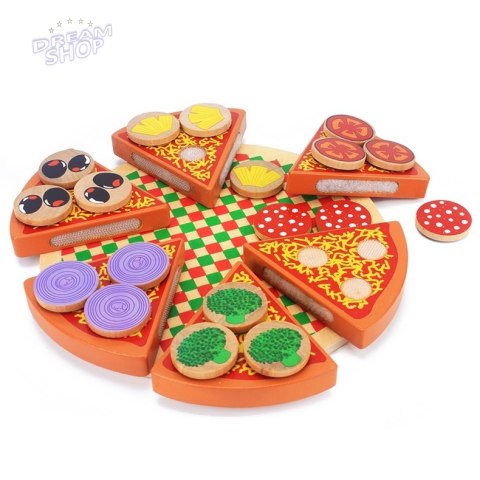 Pizza drewniany zestaw do zabawy z akcesoriami Pizza drewniany zestaw do zabawy z akcesoriami