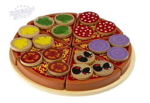 Pizza drewniany zestaw do zabawy z akcesoriami Pizza drewniany zestaw do zabawy z akcesoriami