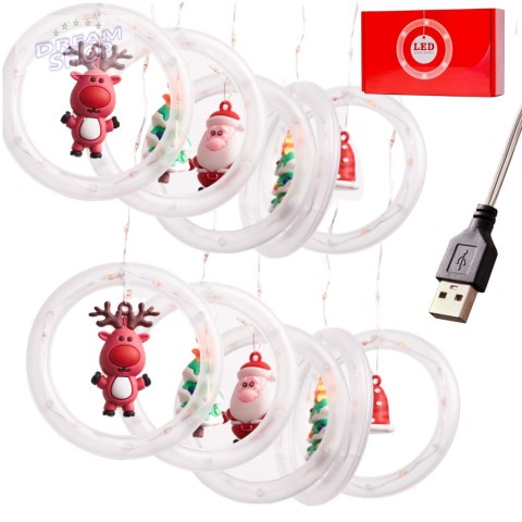 Lampki LED kurtyna z figurkami 3m 125LED ciepły biały Lampki LED kurtyna z figurkami 3m 125LED ciepły biały