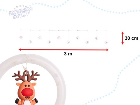 Lampki LED kurtyna z figurkami 3m 125LED ciepły biały Lampki LED kurtyna z figurkami 3m 125LED ciepły biały