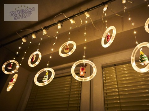 Lampki LED kurtyna z figurkami 3m 125LED ciepły biały Lampki LED kurtyna z figurkami 3m 125LED ciepły biały