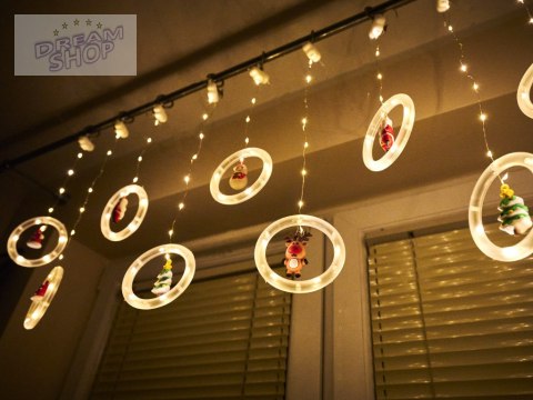 Lampki LED kurtyna z figurkami 3m 125LED ciepły biały Lampki LED kurtyna z figurkami 3m 125LED ciepły biały