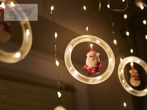 Lampki LED kurtyna z figurkami 3m 125LED ciepły biały Lampki LED kurtyna z figurkami 3m 125LED ciepły biały