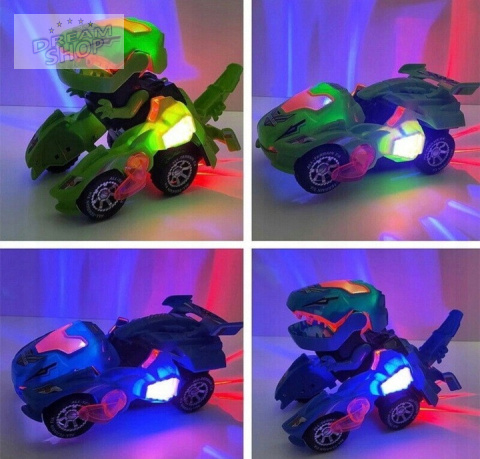 AUTO ROBOT DINOZAUR ZMIENIAJĄCY JEŹDZI GRA ŚWIECI LED AUTO ROBOT DINOZAUR ZMIENIAJĄCY JEŹDZI GRA ŚWIECI LED