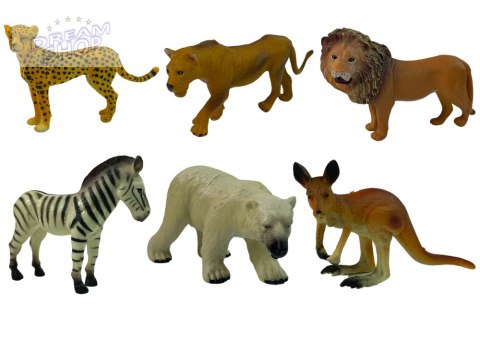 Zestaw Figurek Afryka Dzikie Zwierzęta Kangur Zebra Zestaw Figurek Afryka Dzikie Zwierzęta Kangur Zebra