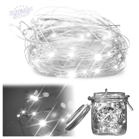 Lampki LED druciki dekoracyjne 10m 100LED zimny biały Lampki LED druciki dekoracyjne 10m 100LED zimny biały