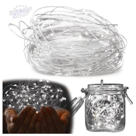 Lampki LED druciki dekoracyjne 10m 100LED zimny biały Lampki LED druciki dekoracyjne 10m 100LED zimny biały