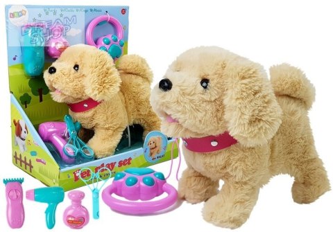 Pluszowy Piesek na Smyczy na Baterie Kremowy Akcesoria Pluszowy Piesek na Smyczy na Baterie Kremowy Akcesoria