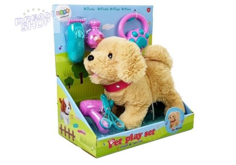 Pluszowy Piesek na Smyczy na Baterie Kremowy Akcesoria Pluszowy Piesek na Smyczy na Baterie Kremowy Akcesoria