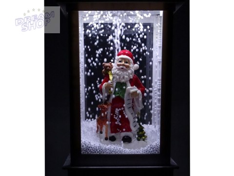 Dekoracja Świąteczna Lampa Latarnia z Mikołajem Biała Kolędy Światła Dekoracja Świąteczna Lampa Latarnia z Mikołajem Biała Kolędy Światła