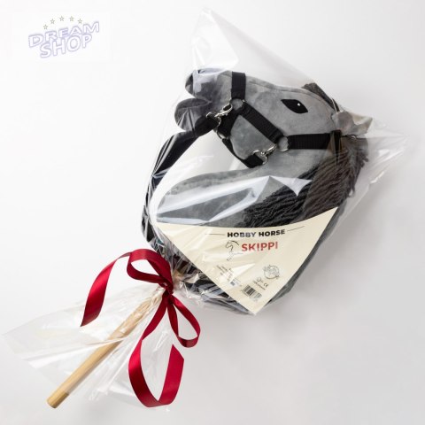 Skippi hobby horse z kantarem czarny koń A3 duży Skippi hobby horse z kantarem czarny koń A3 duży