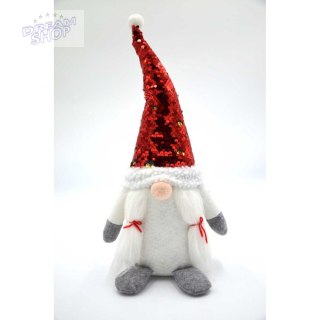Skrzat dekoracyjny z magicznymi cekinami 35 cm biały
