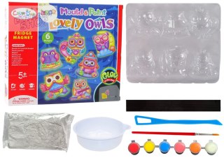 Zestaw DIY Do Malowania Świecące Sowy Gips Magnesy
