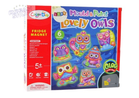 Zestaw DIY Do Malowania Świecące Sowy Gips Magnesy Zestaw DIY Do Malowania Świecące Sowy Gips Magnesy