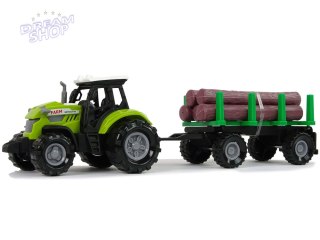 Zielony Traktor Przyczepa Bale Drewna Farma Dźwięk