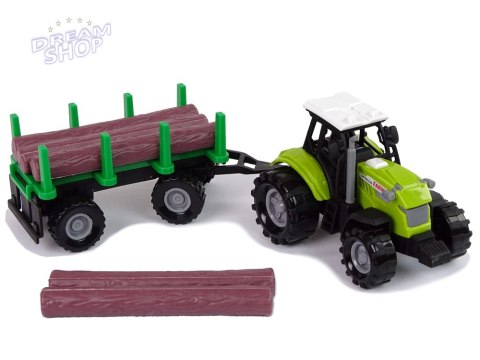Zielony Traktor Przyczepa Bale Drewna Farma Dźwięk Zielony Traktor Przyczepa Bale Drewna Farma Dźwięk