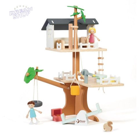 CLASSIC WORLD Drewniany Domek na Drzewie dla Lalek 31 el. CLASSIC WORLD Drewniany Domek na Drzewie dla Lalek 31 el.