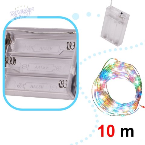 Lampki LED druciki dekoracyjne 10m 100LED multikolor Lampki LED druciki dekoracyjne 10m 100LED multikolor