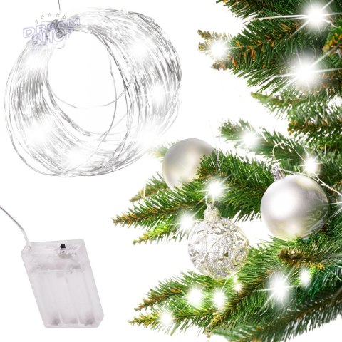 Lampki LED druciki dekoracyjne 5m 50LED zimny biały Lampki LED druciki dekoracyjne 5m 50LED zimny biały